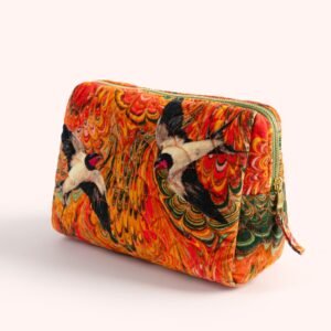 Powder Velvet Wash Bag Marbled Swallows