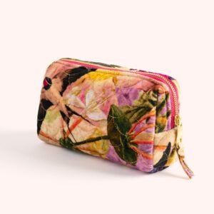 Powder Velvet Wash Bag Cream Posy