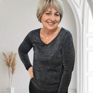 Dreams V Neck Lurex Knit