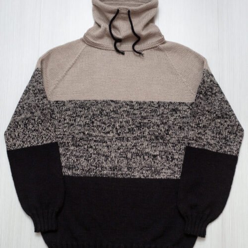Textured Knit Hooded Sweater