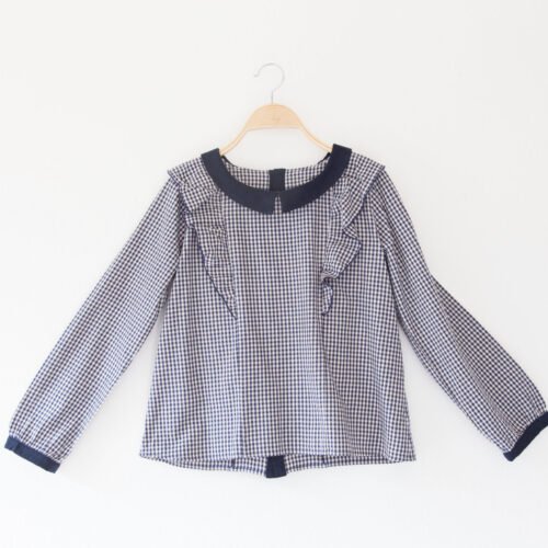 Gingham Long-Sleeve Blouse